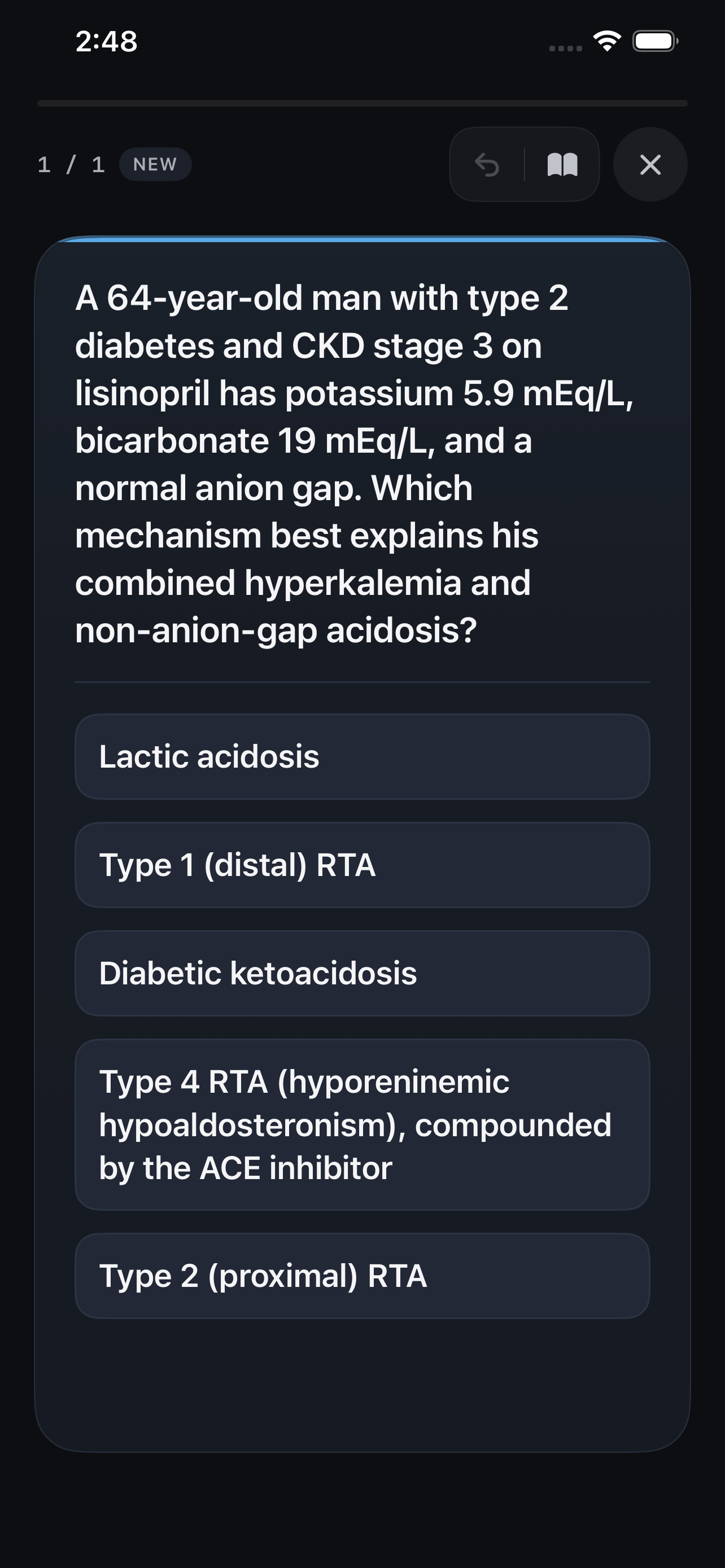 TapIM internal medicine multiple-choice question